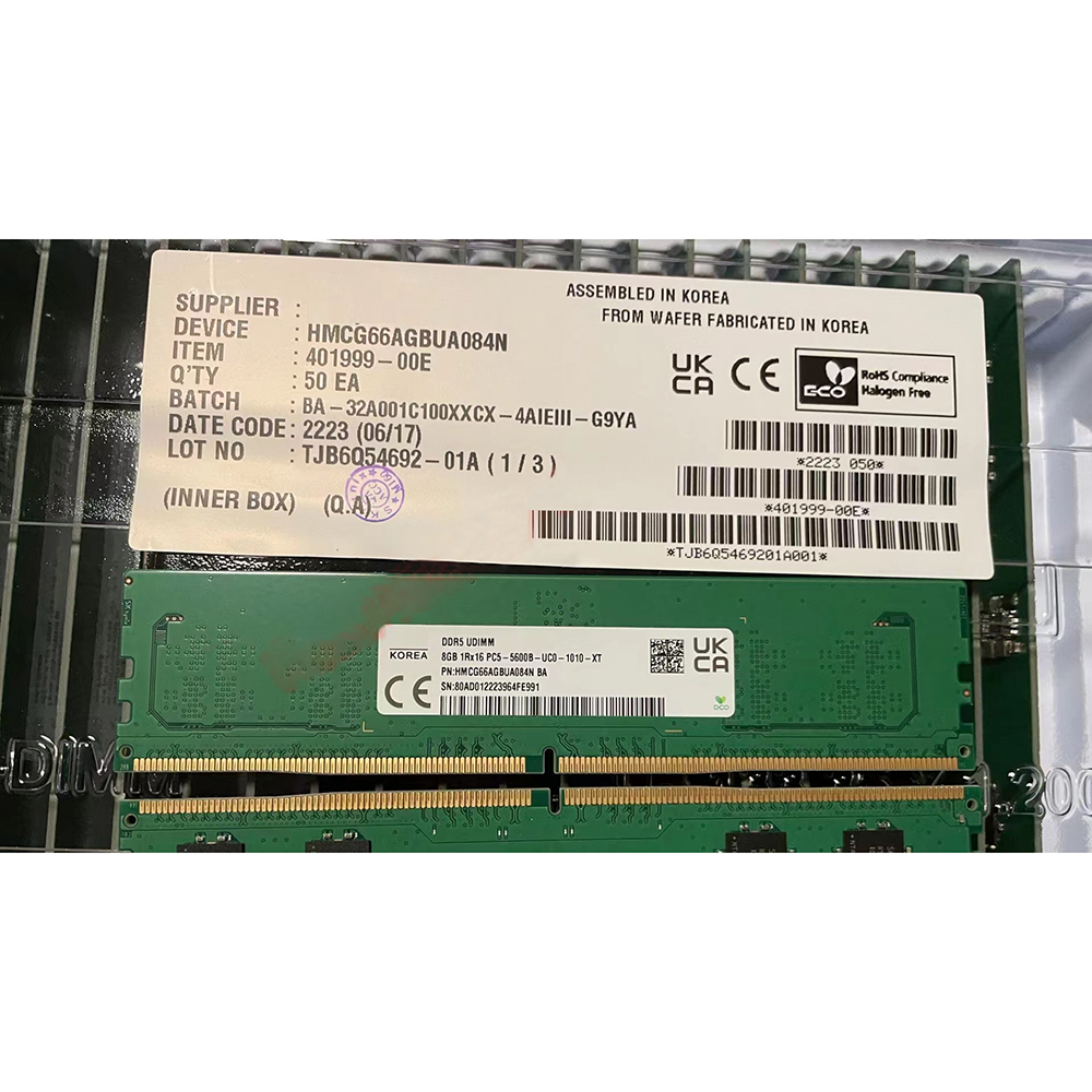 1 個 HMCG66AGBUA084N RAM 8GB 1R - Ddr5 8Gb のレビューと価格